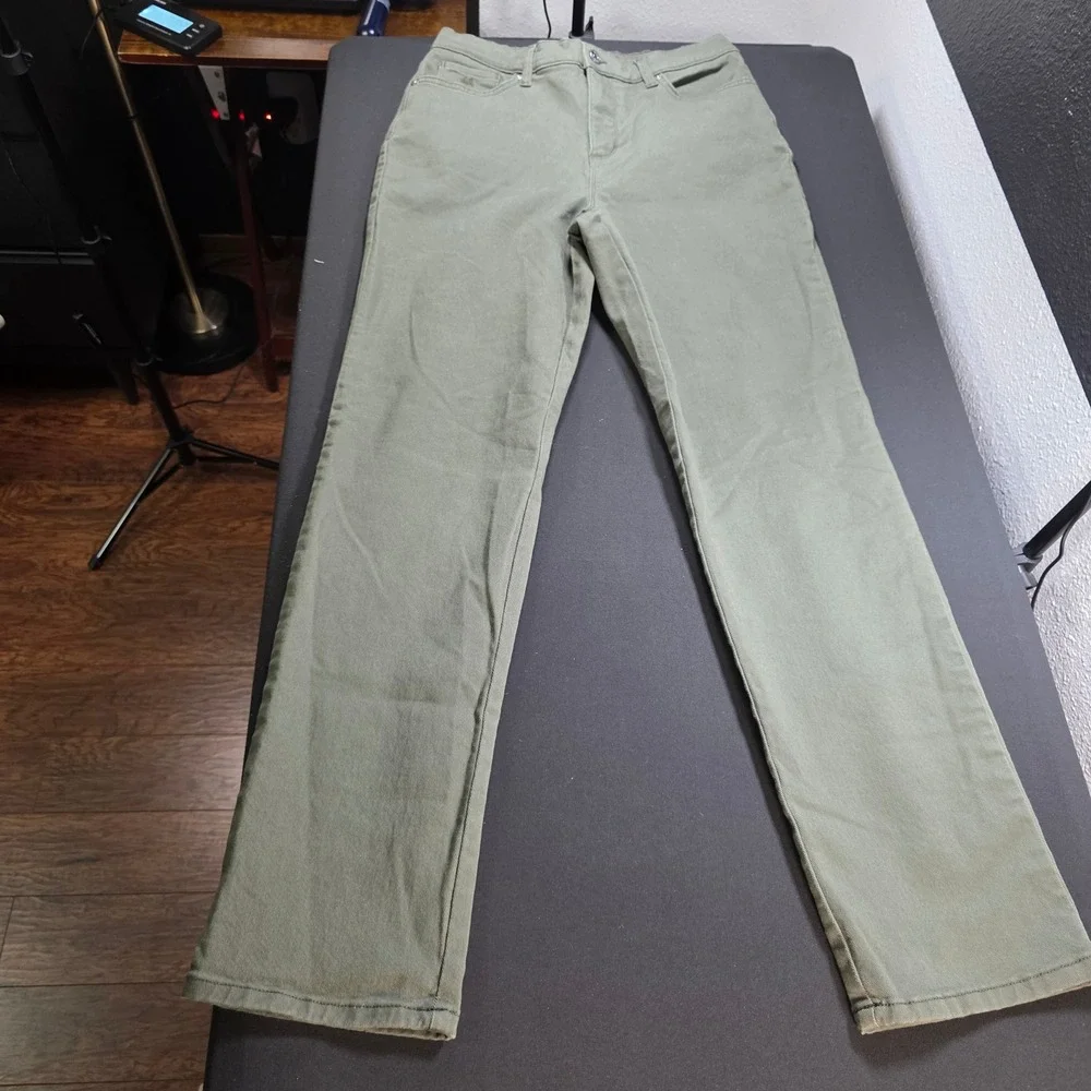 Gloria Vanderbilt Amanda High Rise Tapered Jeans Olive Green‎ Womens Size 8